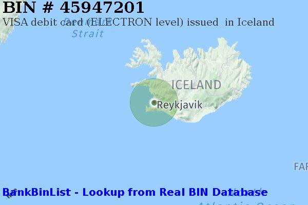 BIN 45947201 VISA debit Iceland IS