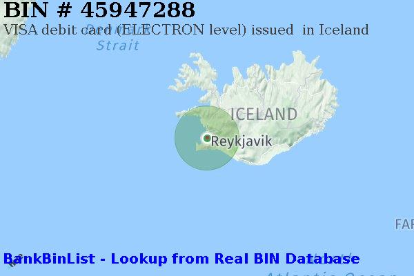 BIN 45947288 VISA debit Iceland IS