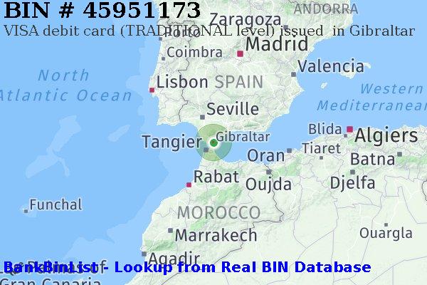 BIN 45951173 VISA debit Gibraltar GI