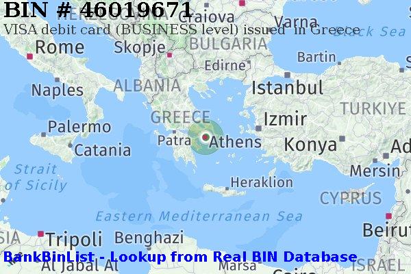BIN 46019671 VISA debit Greece GR