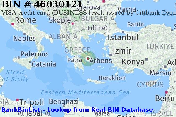 BIN 46030121 VISA credit Greece GR