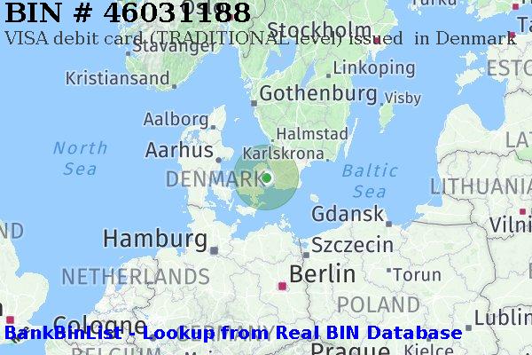 BIN 46031188 VISA debit Denmark DK