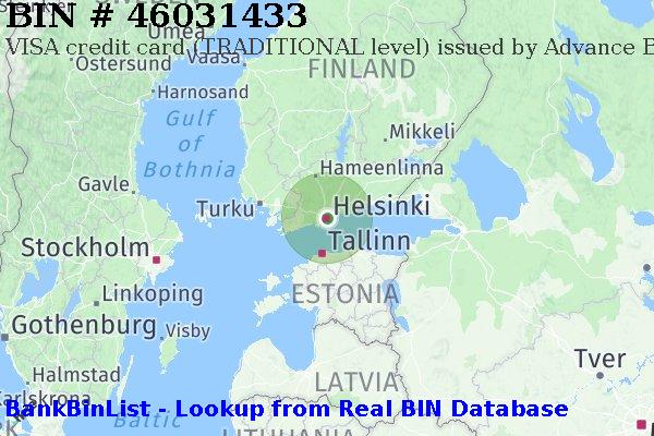 BIN 46031433 VISA credit Finland FI