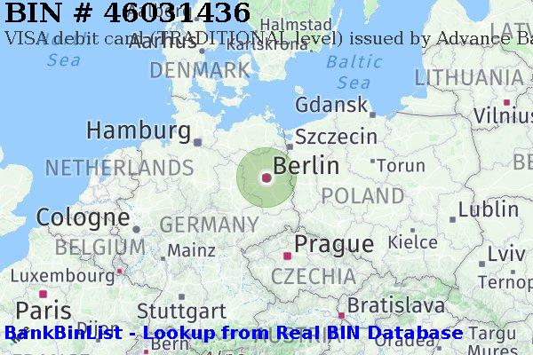 BIN 46031436 VISA debit Germany DE