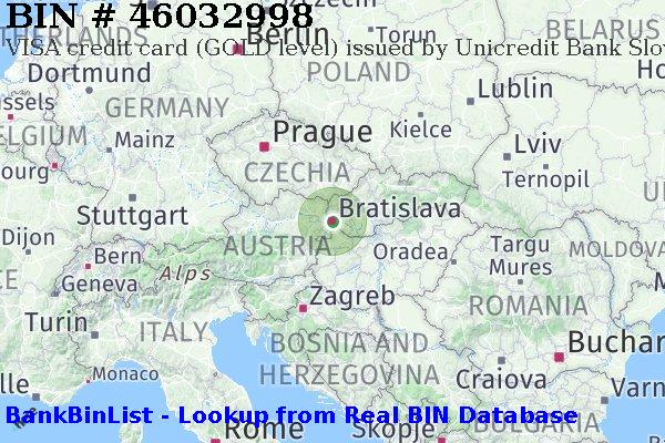 BIN 46032998 VISA credit Slovakia (Slovak Republic) SK