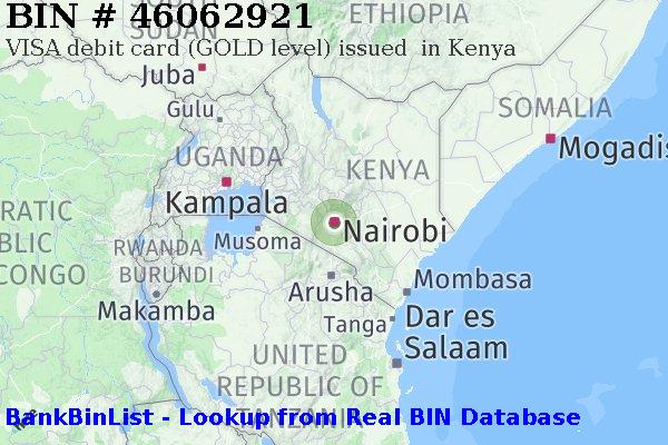 BIN 46062921 VISA debit Kenya KE