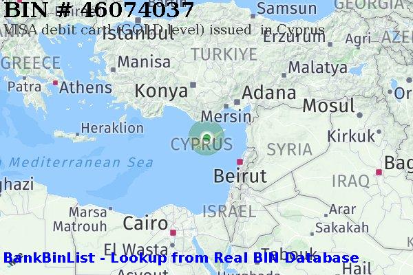 BIN 46074037 VISA debit Cyprus CY