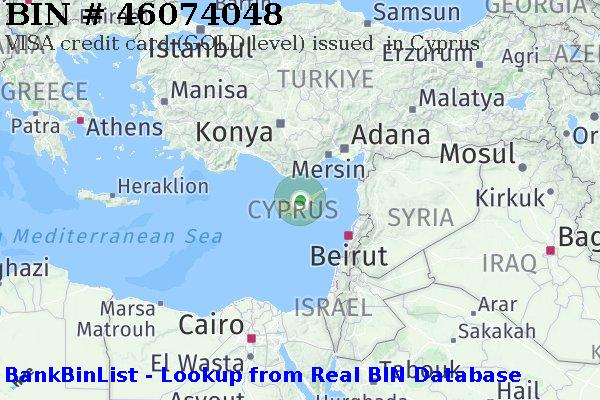 BIN 46074048 VISA credit Cyprus CY