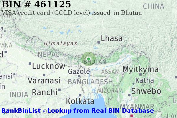 BIN 461125 VISA credit Bhutan BT