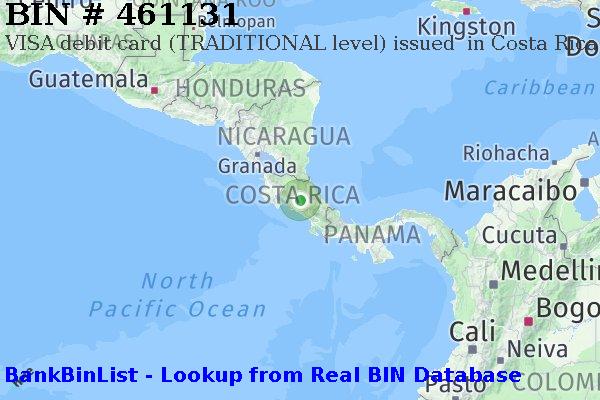 BIN 461131 VISA debit Costa Rica CR