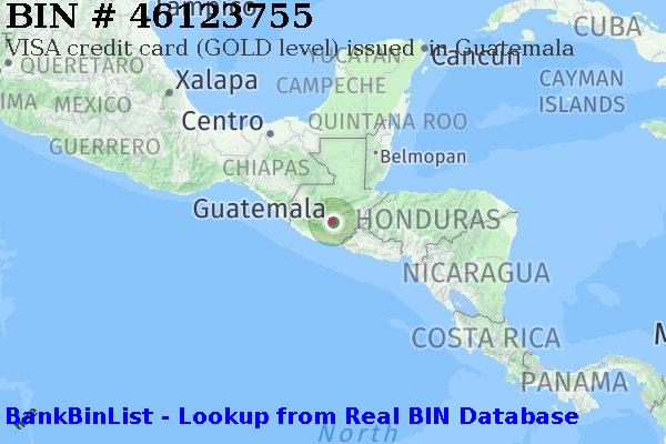 BIN 46123755 VISA credit Guatemala GT