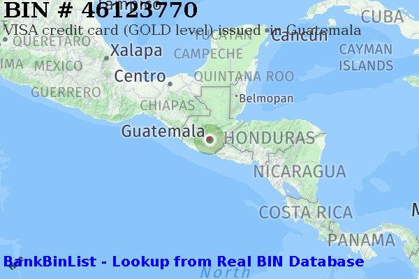 BIN 46123770 VISA credit Guatemala GT