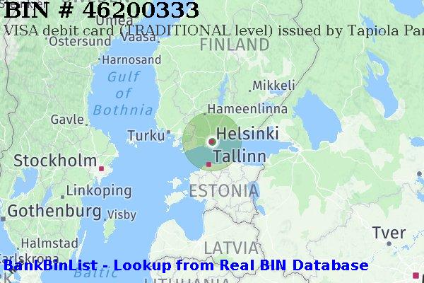 BIN 46200333 VISA debit Finland FI