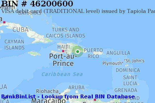 BIN 46200600 VISA debit Dominican Republic DO
