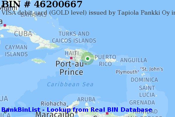 BIN 46200667 VISA debit Dominican Republic DO