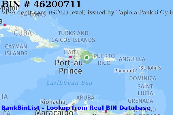 BIN 46200711 VISA debit Dominican Republic DO