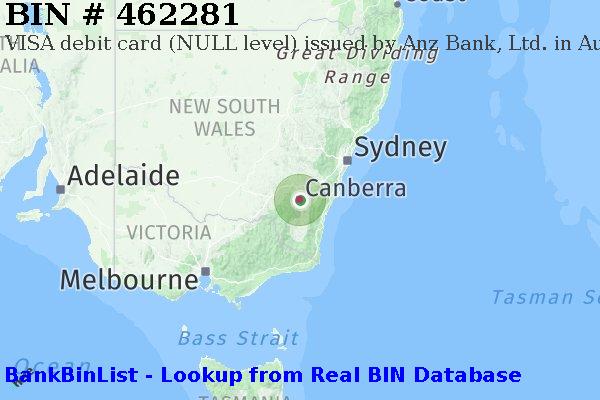 BIN 462281 VISA debit Australia AU