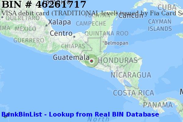 BIN 46261717 VISA debit Guatemala GT