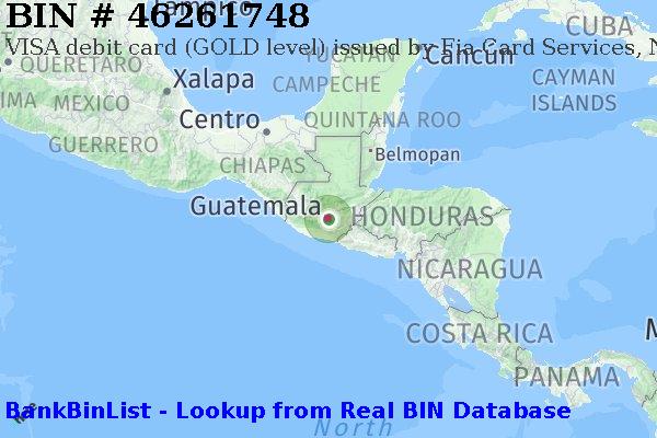 BIN 46261748 VISA debit Guatemala GT