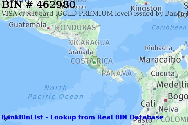 BIN 462980 VISA credit Costa Rica CR