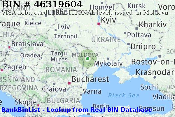 BIN 46319604 VISA debit Moldova MD