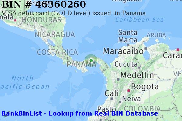 BIN 46360260 VISA debit Panama PA