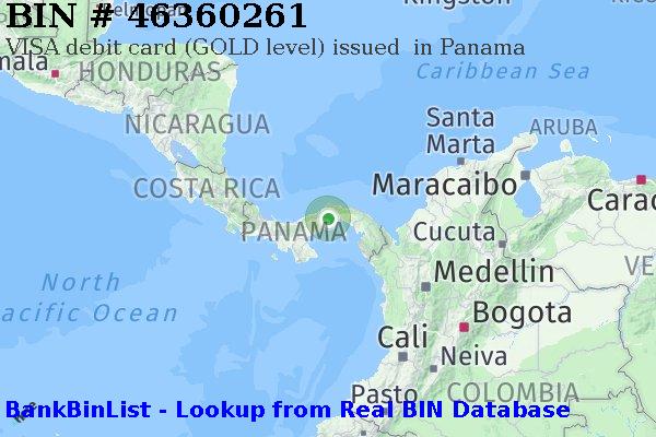 BIN 46360261 VISA debit Panama PA