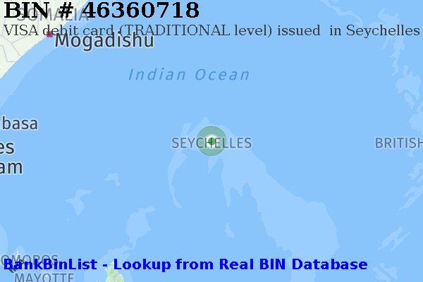 BIN 46360718 VISA debit Seychelles SC