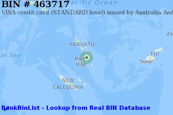 BIN 463717 VISA credit Vanuatu VU