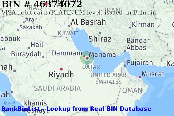 BIN 46374072 VISA debit Bahrain BH