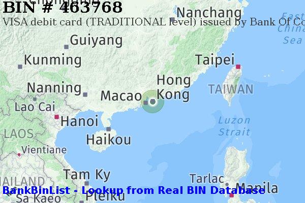 BIN 463768 VISA debit Hong Kong HK