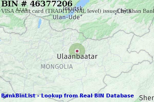 BIN 46377206 VISA credit Mongolia MN