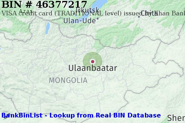 BIN 46377217 VISA credit Mongolia MN