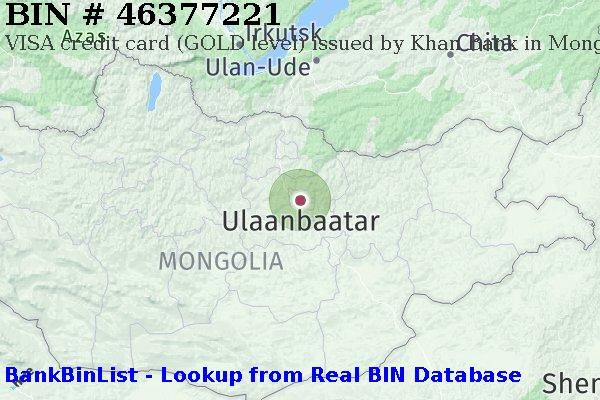 BIN 46377221 VISA credit Mongolia MN