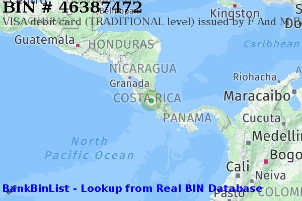 BIN 46387472 VISA debit Costa Rica CR