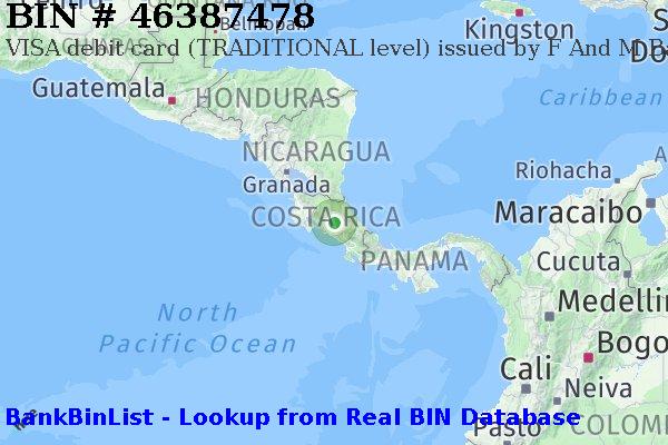 BIN 46387478 VISA debit Costa Rica CR