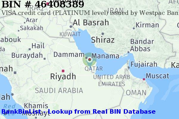 BIN 46408389 VISA credit Bahrain BH