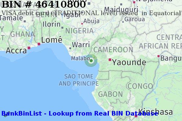 BIN 46410800 VISA debit Equatorial Guinea GQ