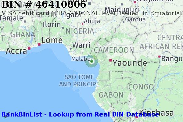 BIN 46410806 VISA debit Equatorial Guinea GQ