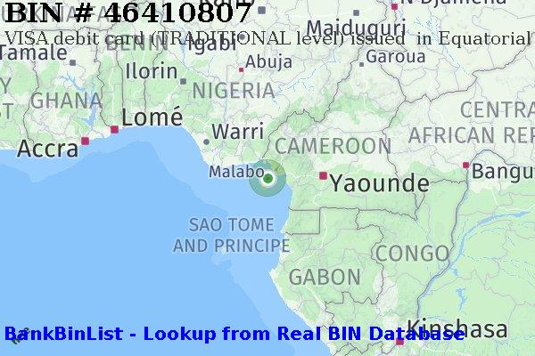 BIN 46410807 VISA debit Equatorial Guinea GQ