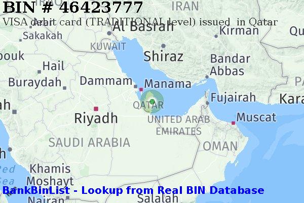 BIN 46423777 VISA debit Qatar QA