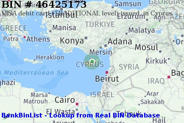 BIN 46425173 VISA debit Cyprus CY