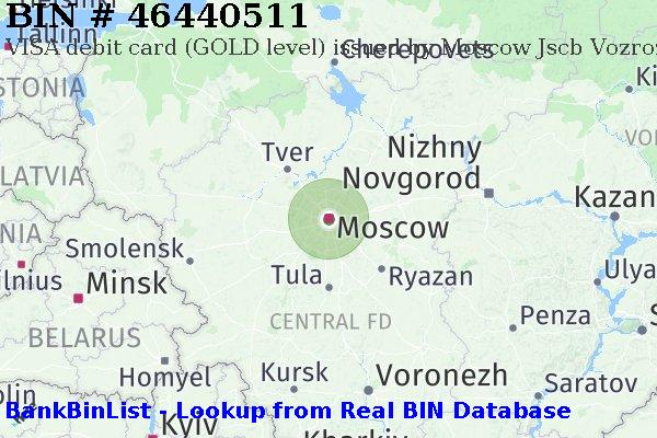 BIN 46440511 VISA debit Russian Federation RU