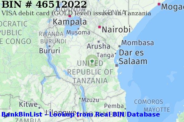 BIN 46512022 VISA debit Tanzania TZ