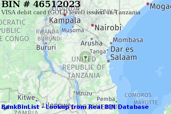 BIN 46512023 VISA debit Tanzania TZ