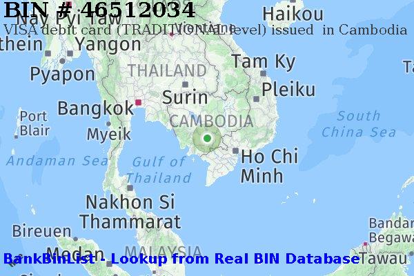BIN 46512034 VISA debit Cambodia KH