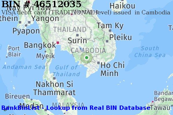 BIN 46512035 VISA debit Cambodia KH