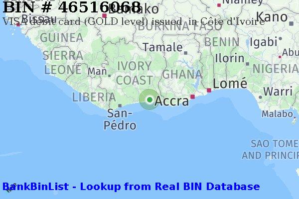 BIN 46516068 VISA debit Côte d'Ivoire CI