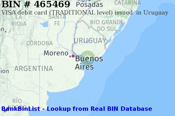 BIN 465469 VISA debit Uruguay UY