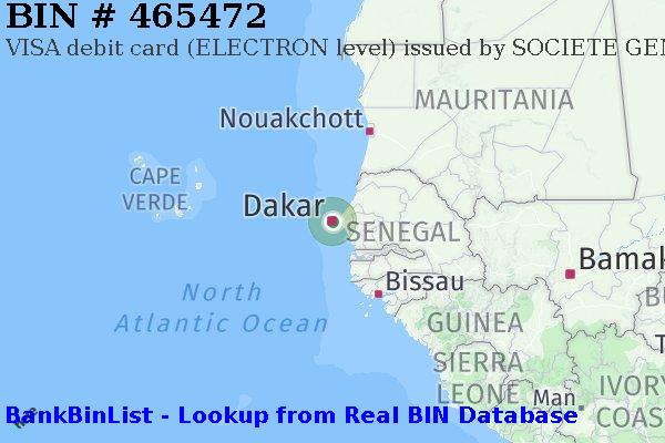 BIN 465472 VISA debit Senegal SN